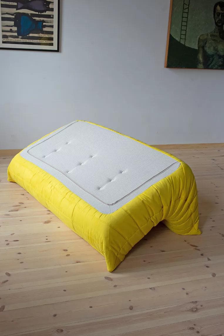 Sofa Togo trzyosobowa, mikrofibra cytrynowy żółty - 166392