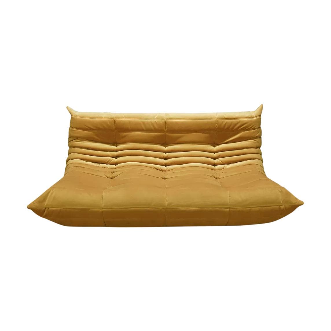 Sofa Togo dwuosobowa, velvet musztardowy żółty