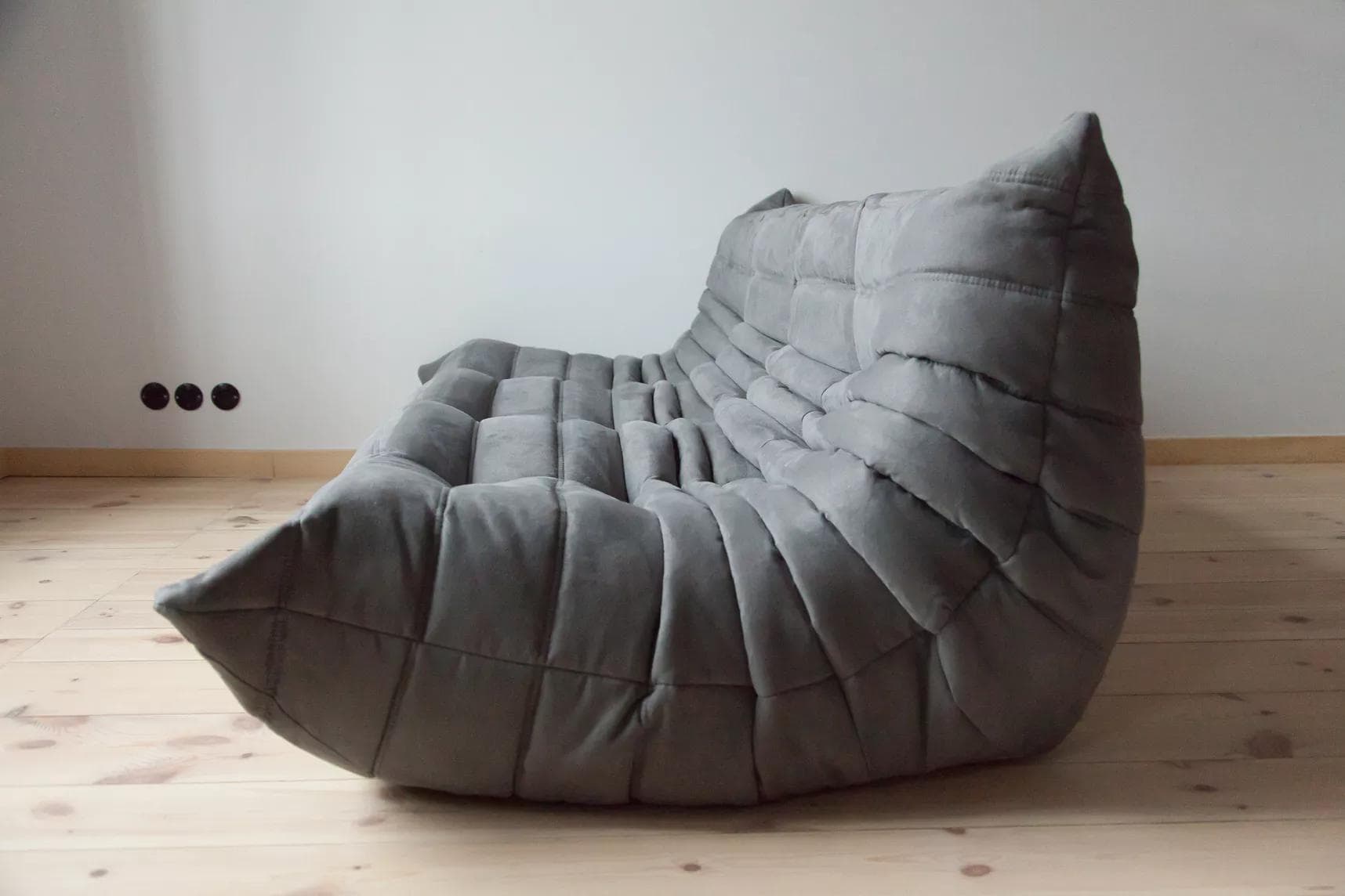 Sofa Togo trzyosobowa, mikrofibra szara - 166502