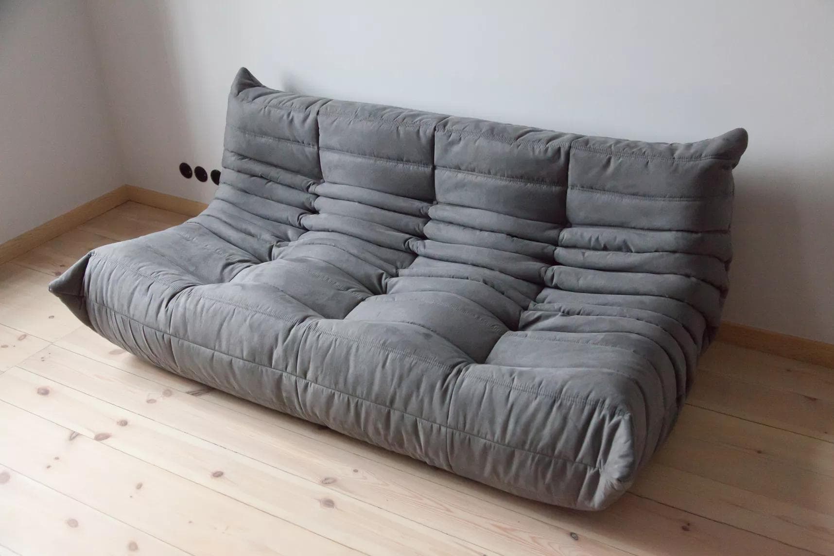Sofa Togo trzyosobowa, mikrofibra szara - 166500