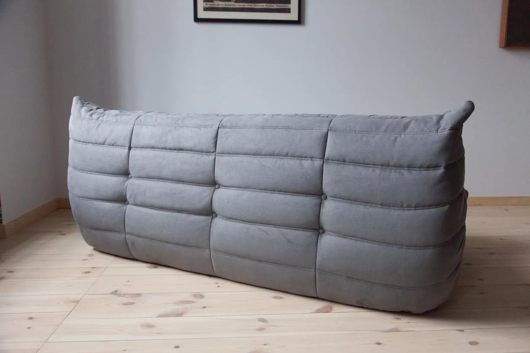 Sofa Togo trzyosobowa, mikrofibra szara - 166505