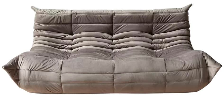 Sofa Togo trzyosobowa, velvet szary ciepły - 59452