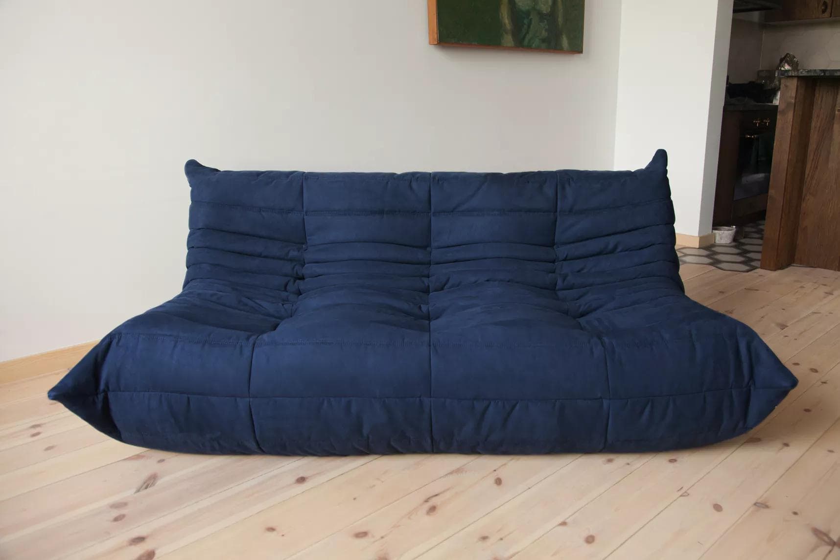 Sofa Togo trzyosobowa, mikrofibra granatowy - 166418