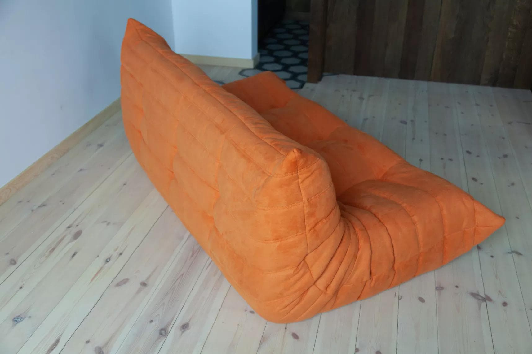 Sofa Togo trzyosobowa, mikrofibra pomarańcz - 166410