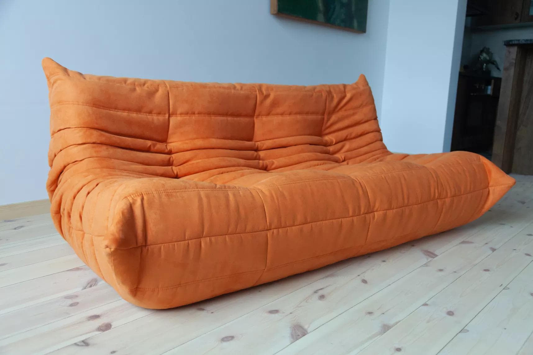 Sofa Togo trzyosobowa, mikrofibra pomarańcz - 166407