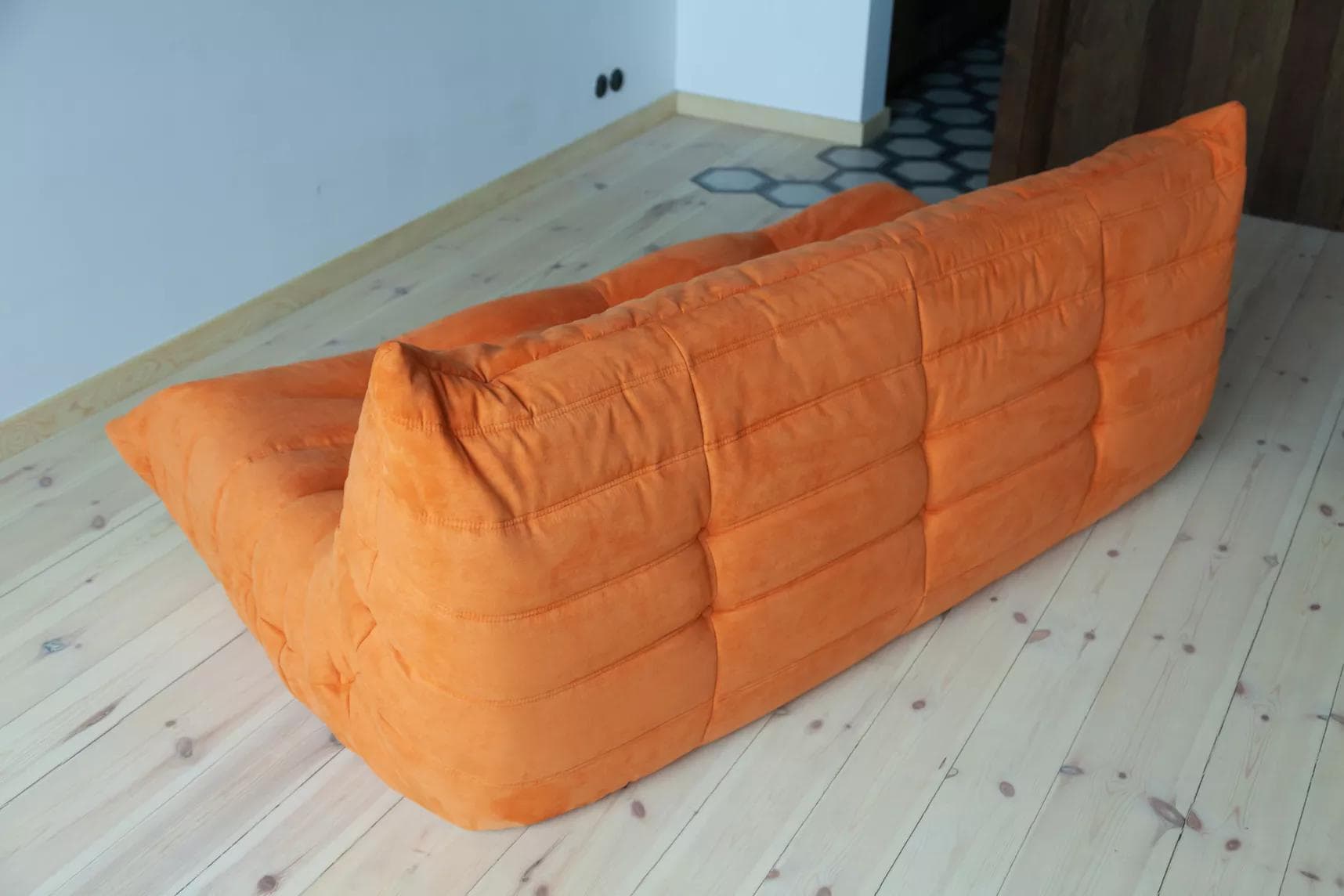 Sofa Togo trzyosobowa, mikrofibra pomarańcz - 166412