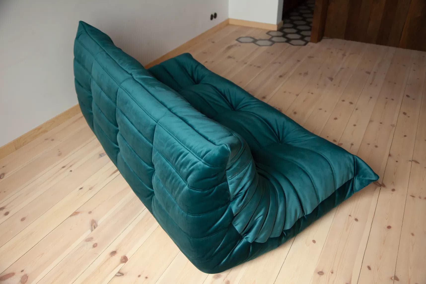 Sofa Togo trzyosobowa, velvet zielony cyraneczka - 166369