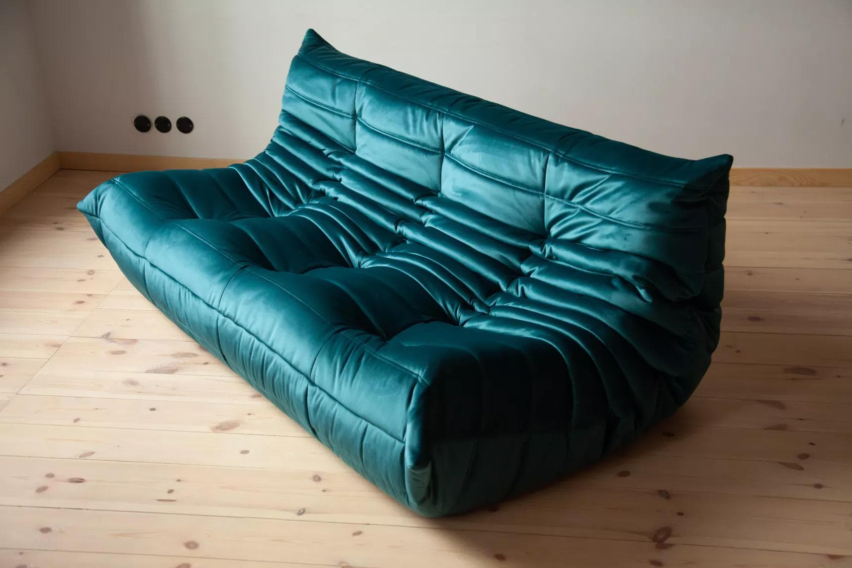 Sofa Togo trzyosobowa, velvet zielony cyraneczka - 166359