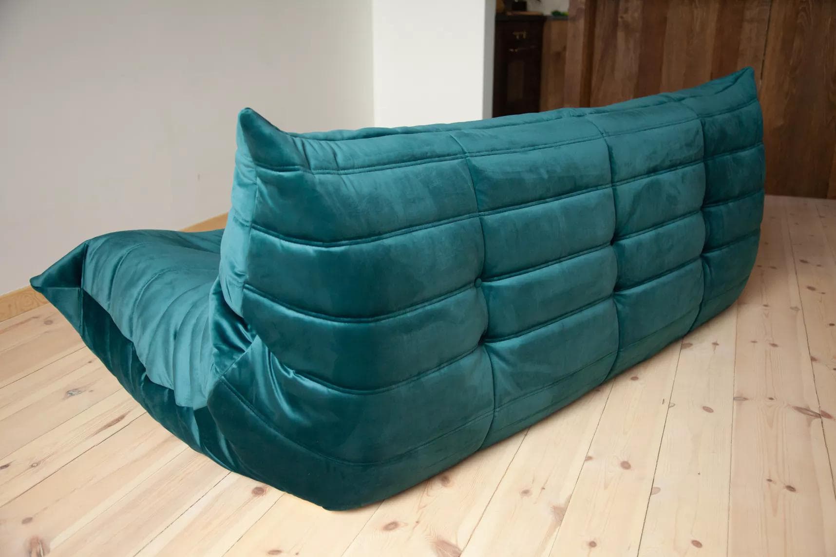 Sofa Togo trzyosobowa, velvet zielony cyraneczka - 166368