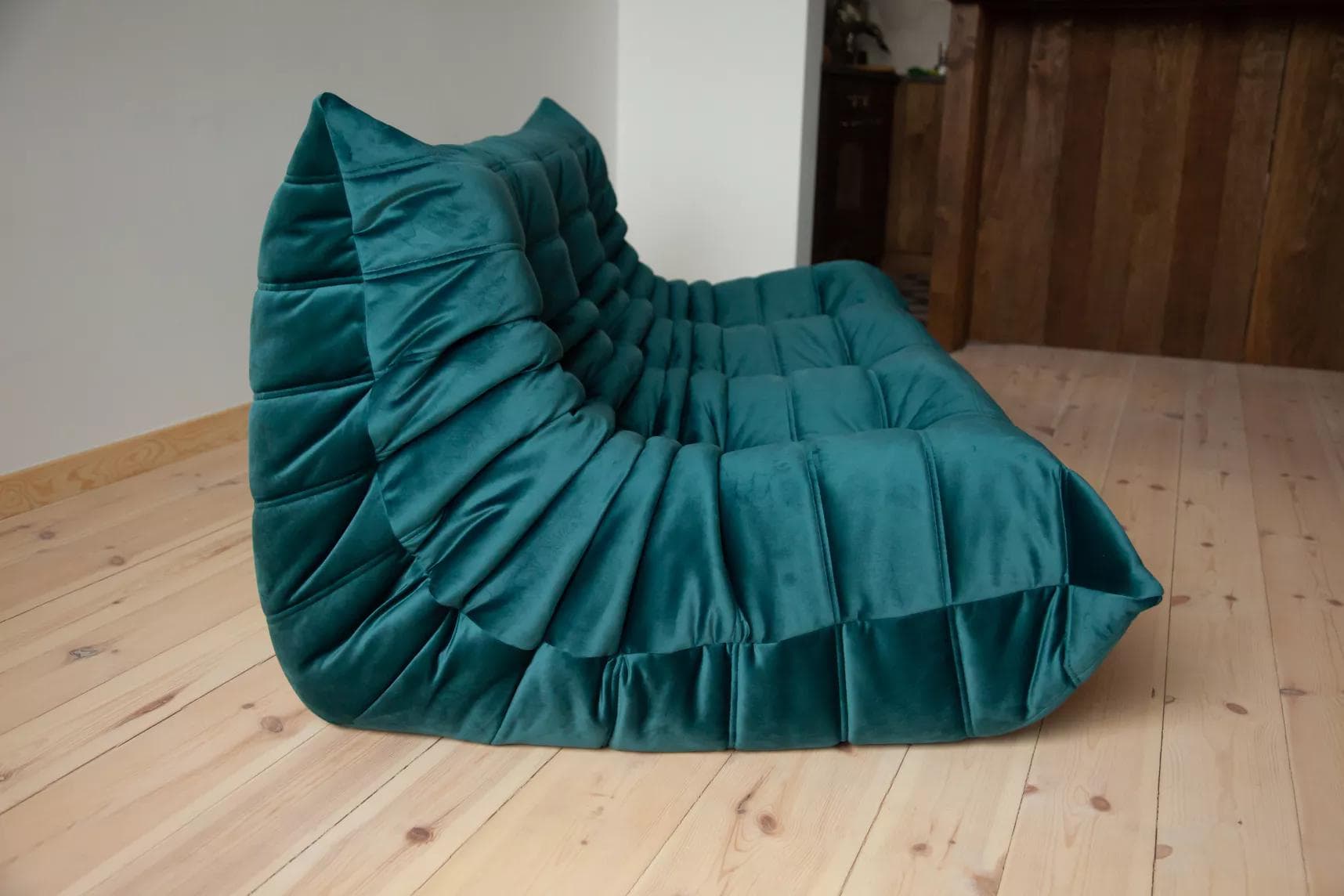 Sofa Togo trzyosobowa, velvet zielony cyraneczka - 166363
