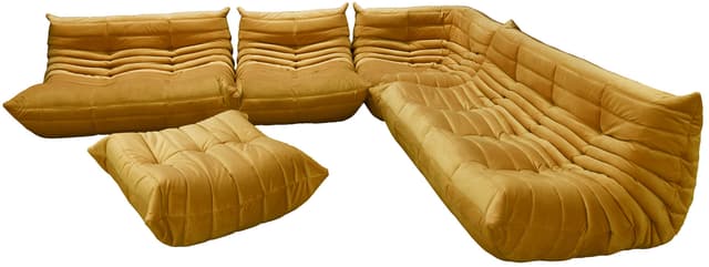 Zestaw wypoczynkowy Togo 5 części, velvet musztardowy żółty - WYMIARY