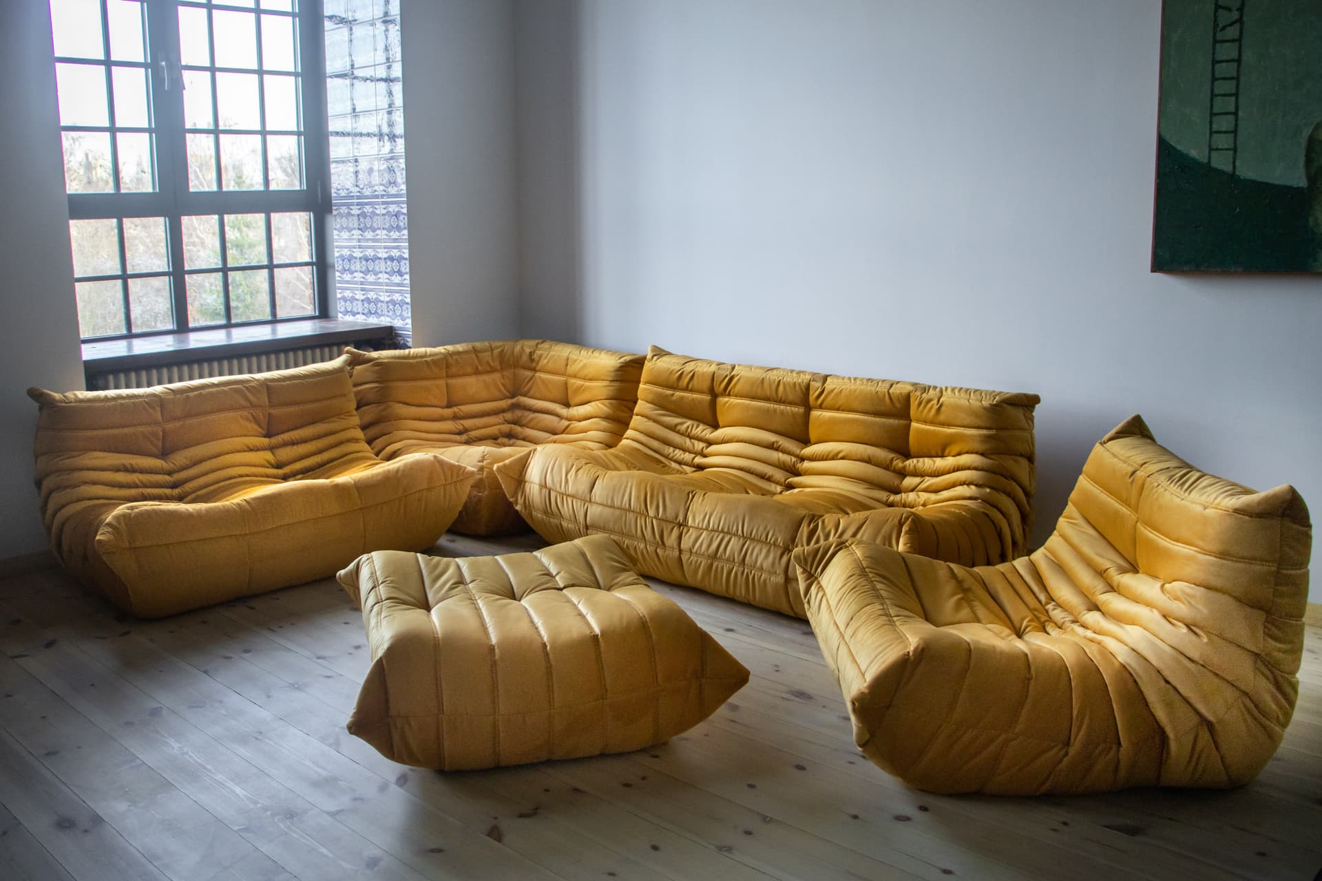 Zestaw wypoczynkowy Togo 5 części, velvet złoty - 166538