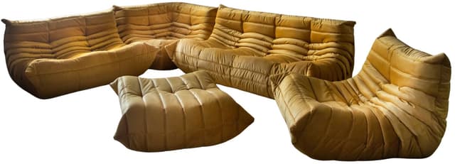 Zestaw wypoczynkowy Togo 5 części, velvet złoty - WYMIARY