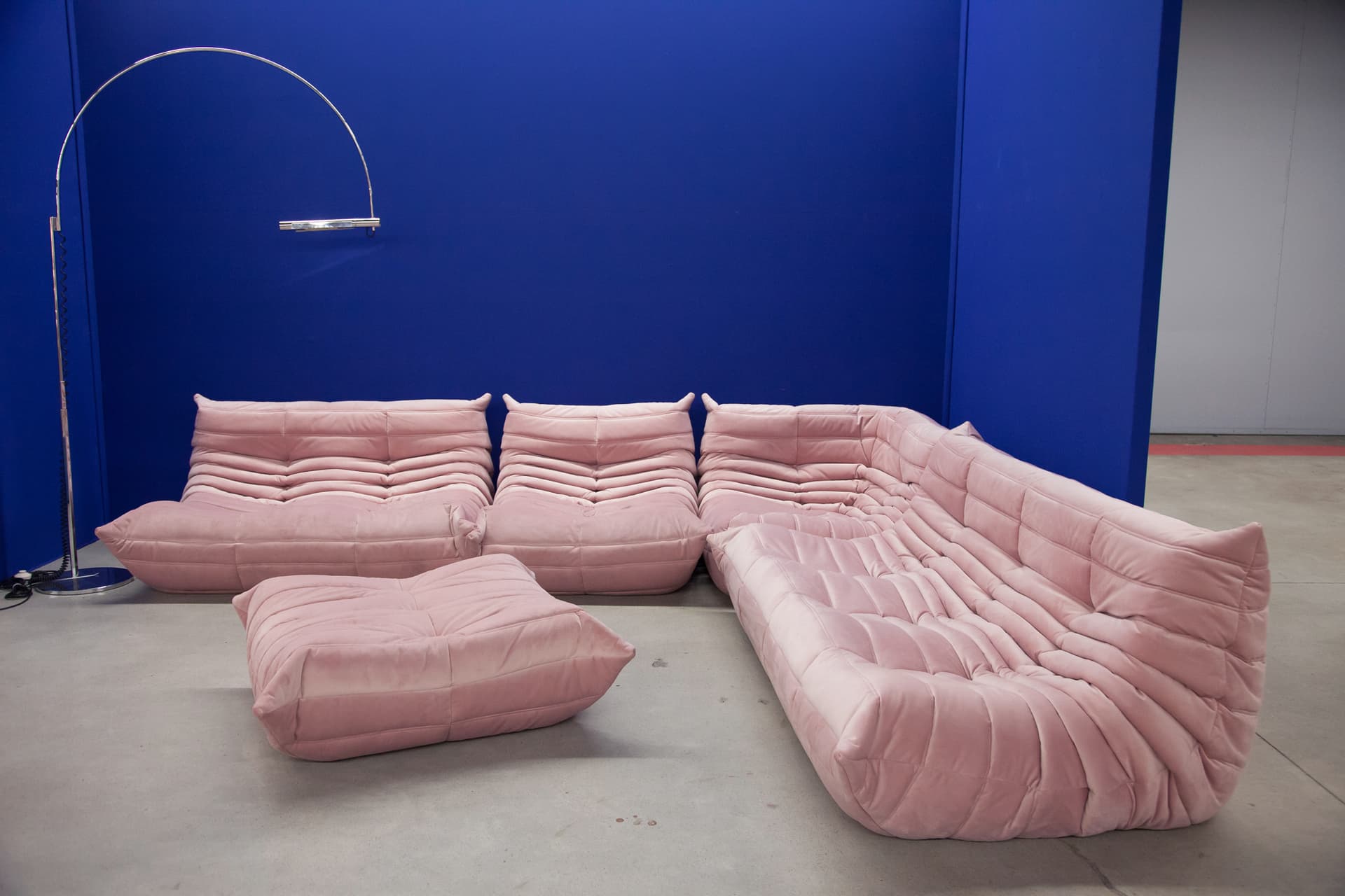 Zestaw wypoczynkowy Togo 5 części, velvet różowy jasny - 166725