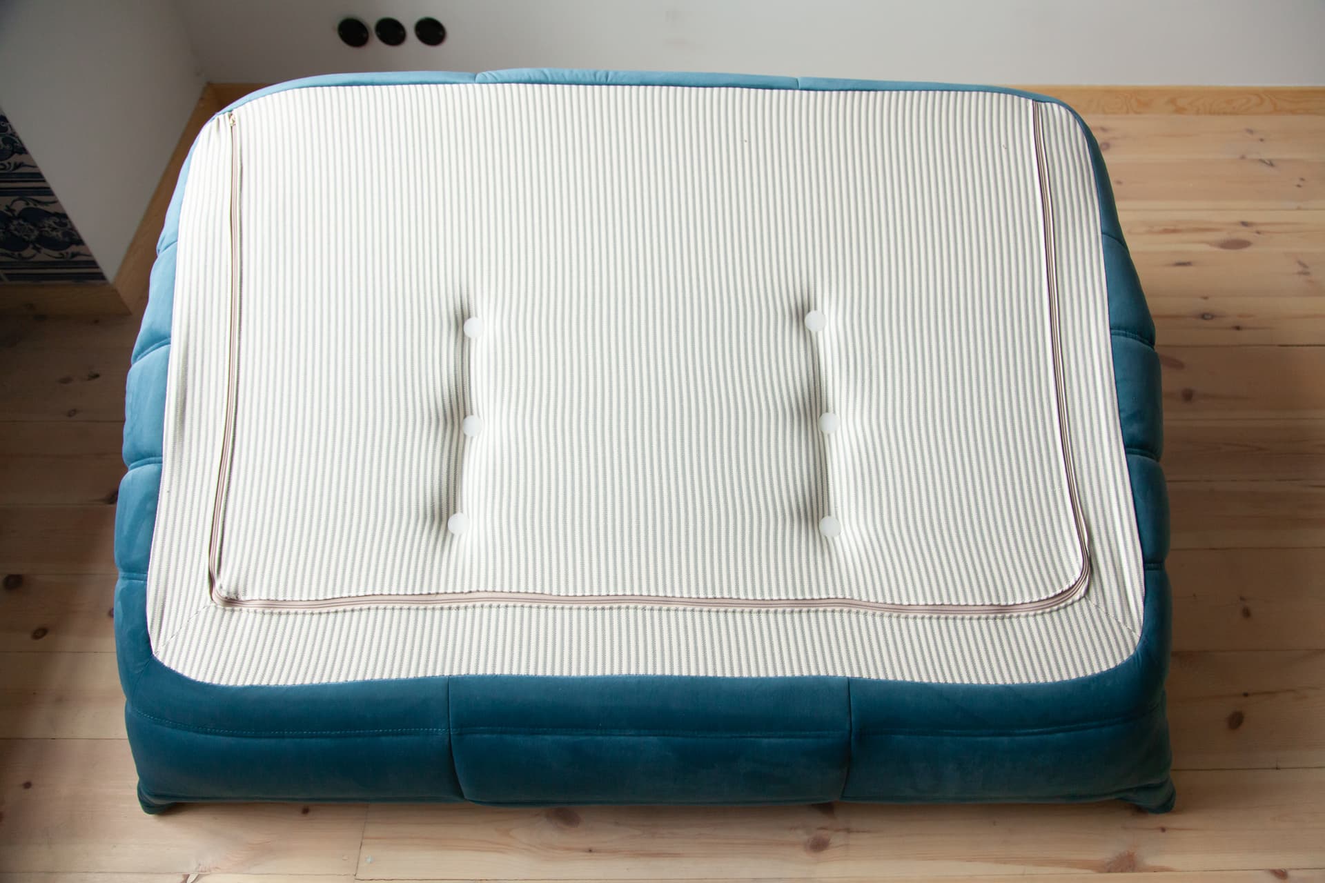 Zestaw wypoczynkowy Togo 5 części, velvet błękitny morski - 166552