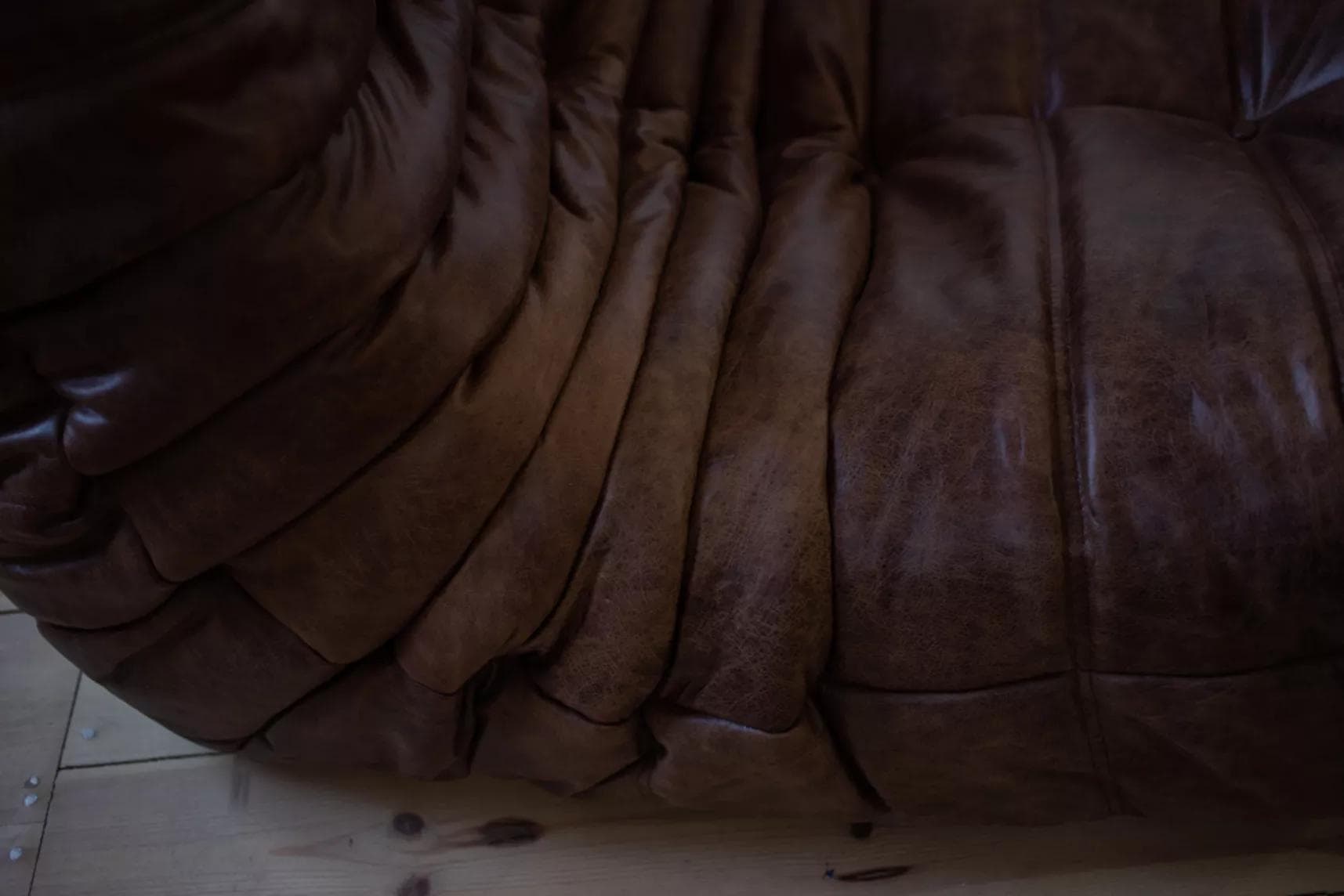 Sofa Togo trzyosobowa, skóra brązowa kasztanowa - 166564