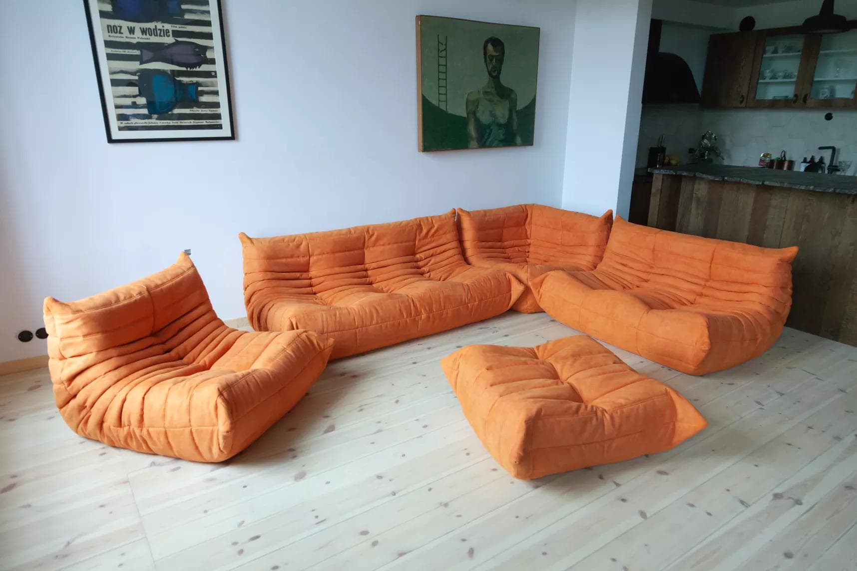 Zestaw wypoczynkowy Togo 5 części, mikrofibra pomarańcz - 166645