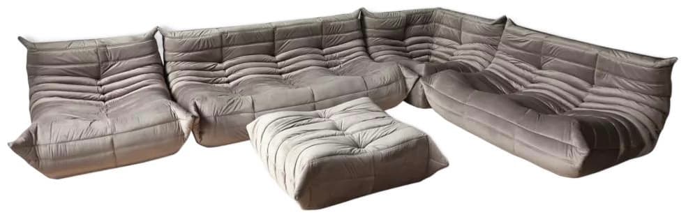 Zestaw wypoczynkowy Togo 5 części, velvet szary ciepły - 59451