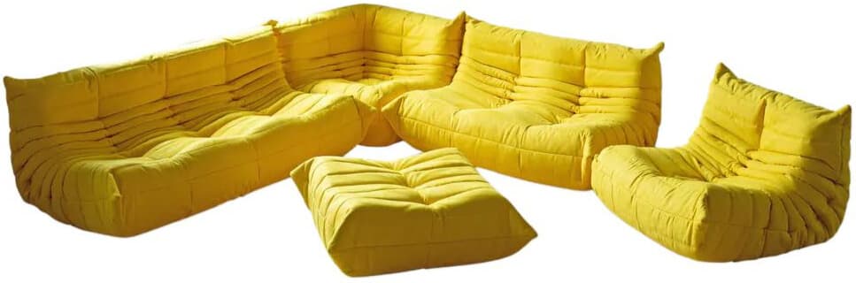 Zestaw wypoczynkowy Togo 5 części, mikrofibra cytrynowy żółty - 57000