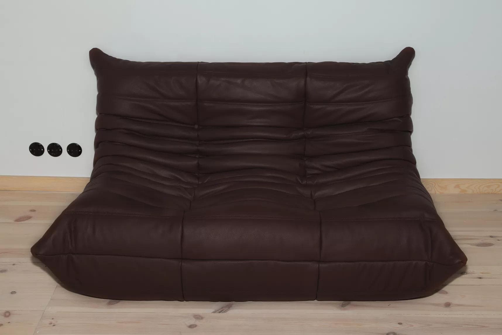 Sofa Togo dwuosobowa, skóra brązowa madras - 166303