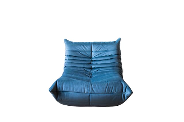 Fotel wypoczynkowy Togo z podnóżkiem, velvet błękitny lazur - WYMIARY