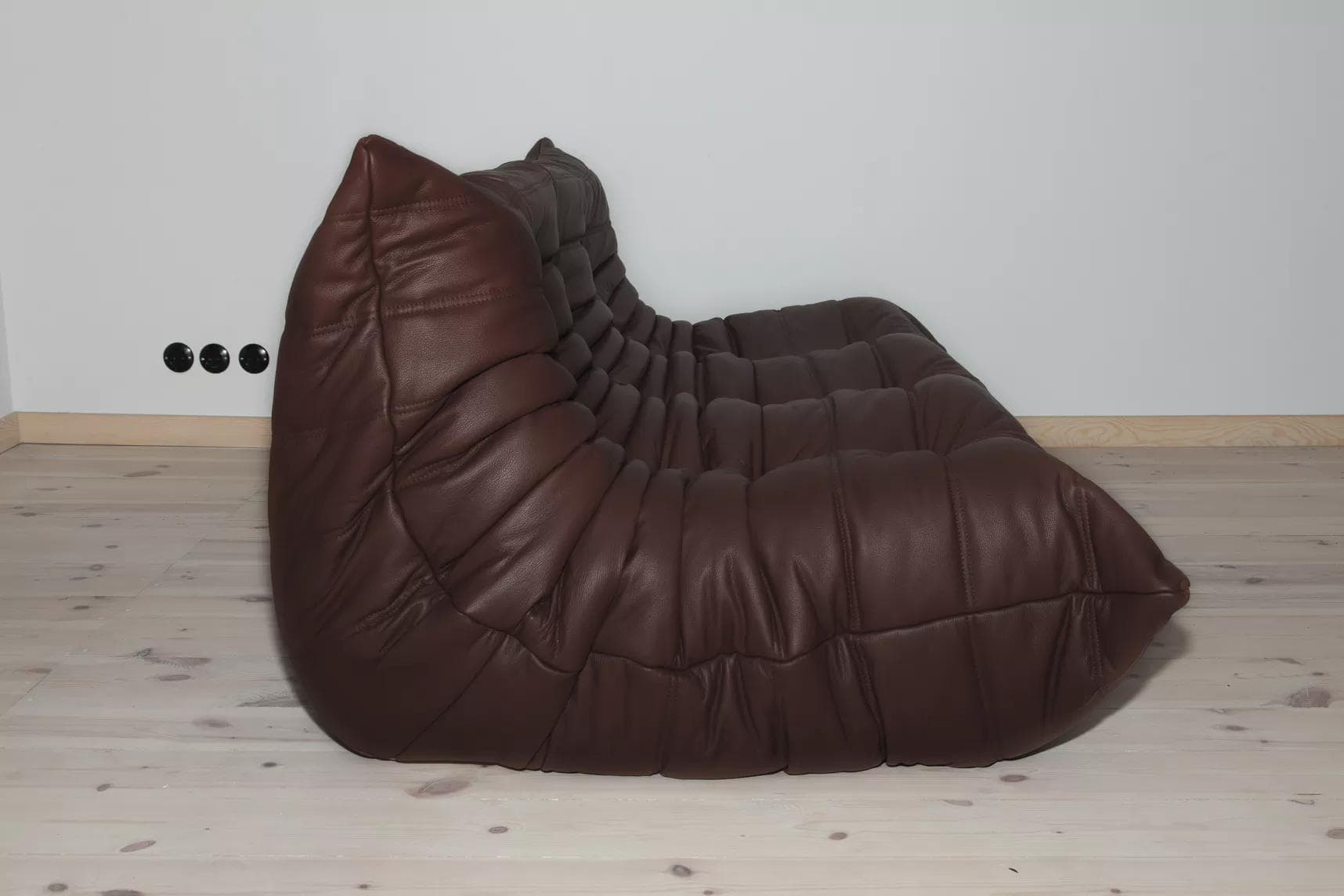 Sofa Togo trzyosobowa, skóra brązowa madras - 166687