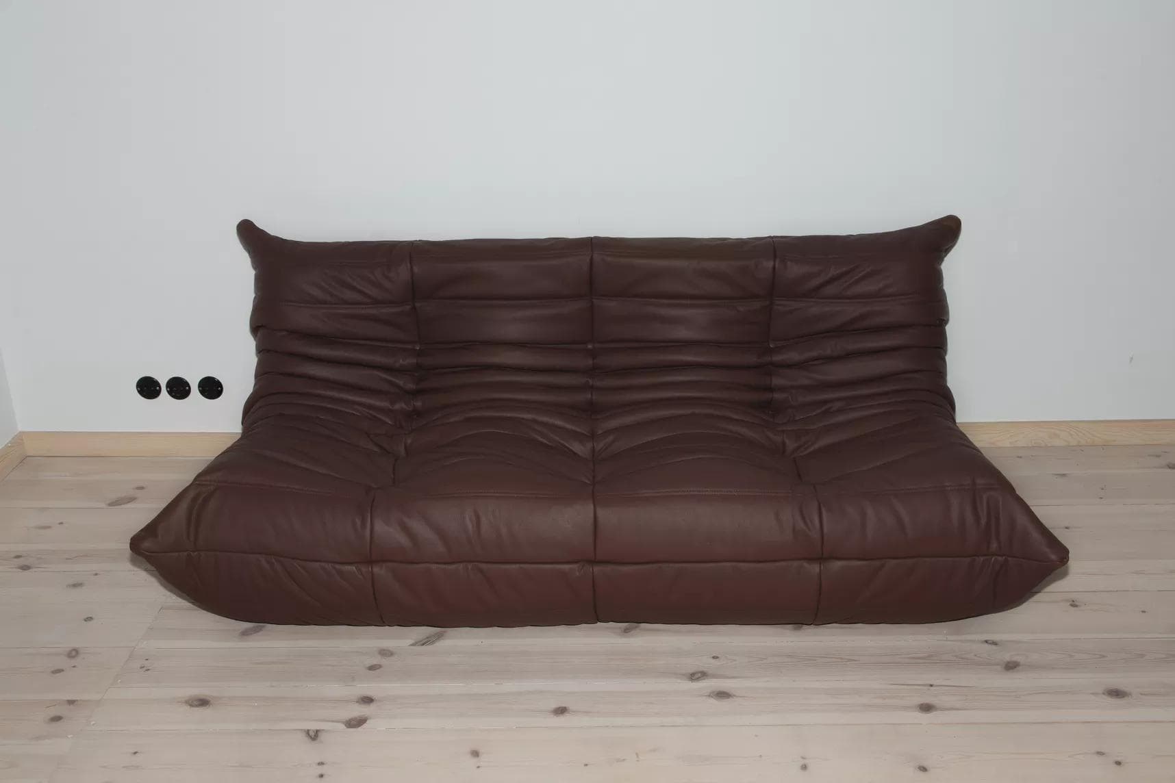 Sofa Togo trzyosobowa, skóra brązowa madras - 166682