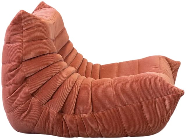 Fotel wypoczynkowy Togo, cord coral - WYMIARY