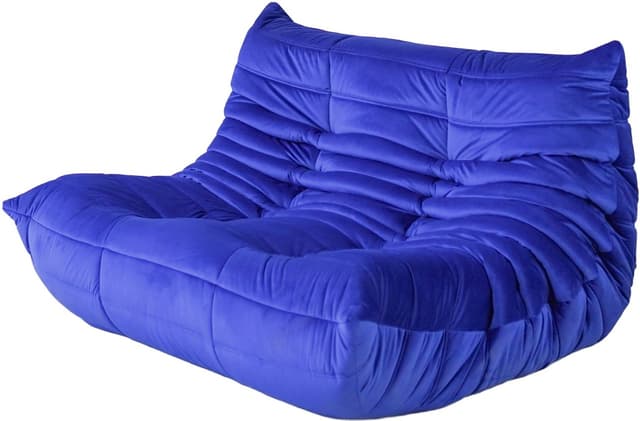 Sofa Togo dwuosobowa, velvet kobalt - WYMIARY