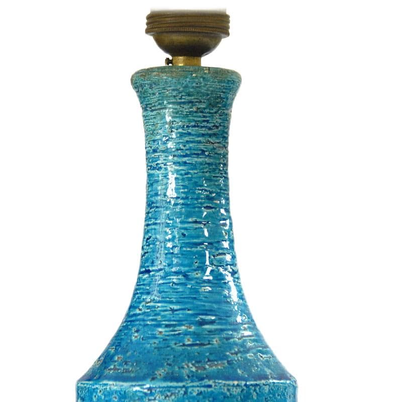 Niebieska ceramiczna lampa stołowa, proj. A. Londi dla Bitossi, Włochy, lata 60. - 4934