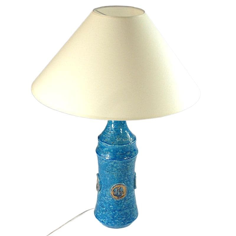 Niebieska ceramiczna lampa stołowa, proj. A. Londi dla Bitossi, Włochy, lata 60. - 4931