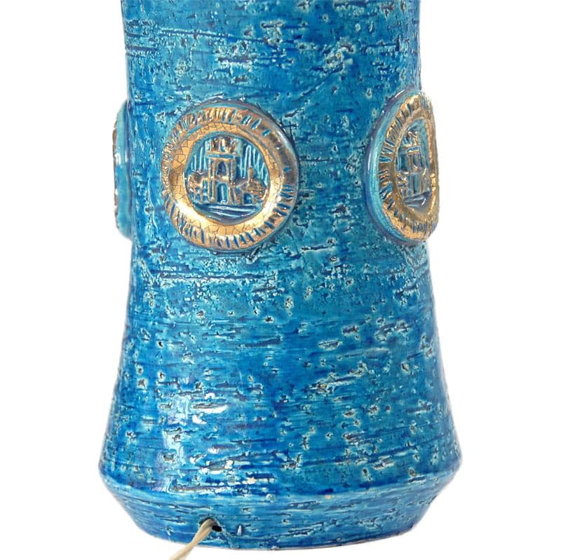 Niebieska ceramiczna lampa stołowa, proj. A. Londi dla Bitossi, Włochy, lata 60. - 4930