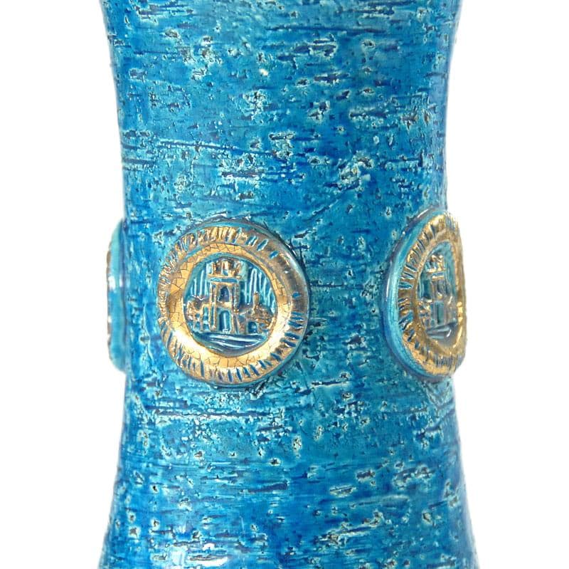 Niebieska ceramiczna lampa stołowa, proj. A. Londi dla Bitossi, Włochy, lata 60. - 4933