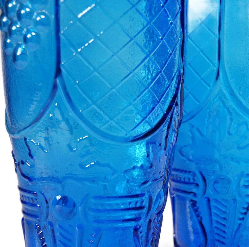 Niebieskie wazony ze szkła prasowanego, Rossini, Włochy, lata 60. - 5007