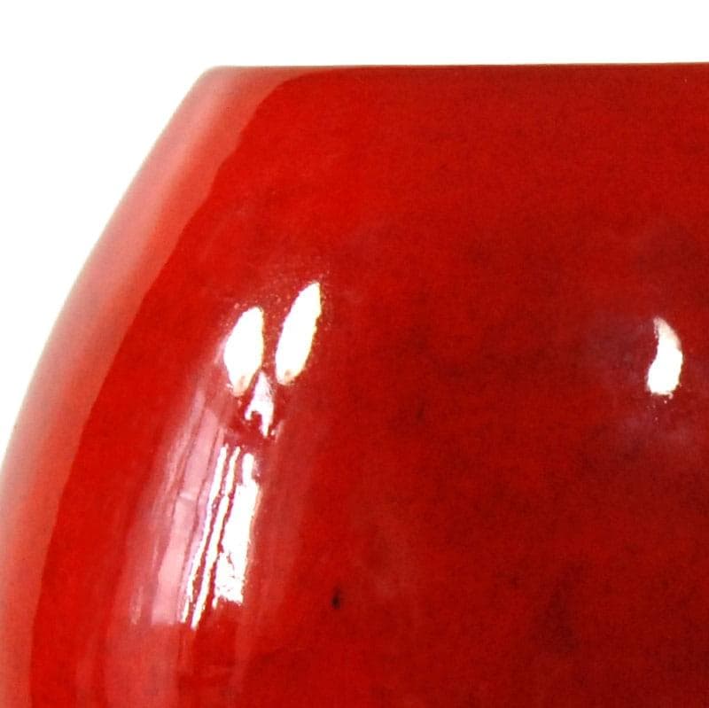 Intensywnie czerwony ceramiczny wazon, Włochy, lata 60. - 5003