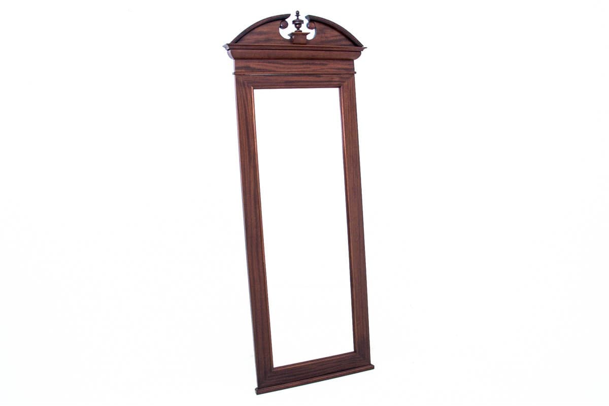 Dark Brown Console with Mirror, Northern Europe, Turn of the 19th and 20th Century - 49491