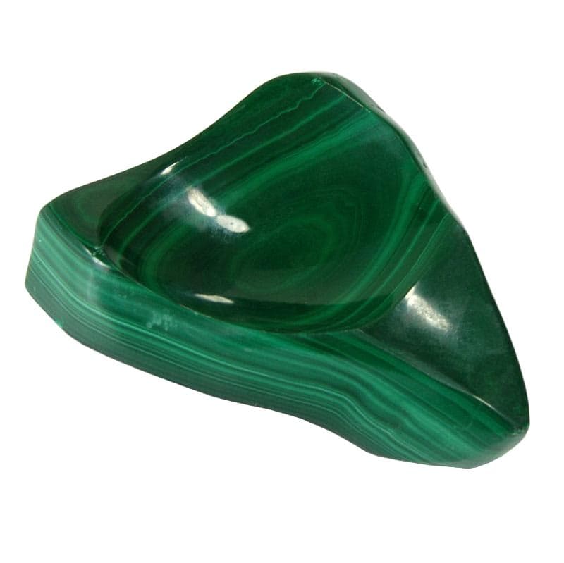 Zielona paterka z malachitu, mid-century modern, lata 70.