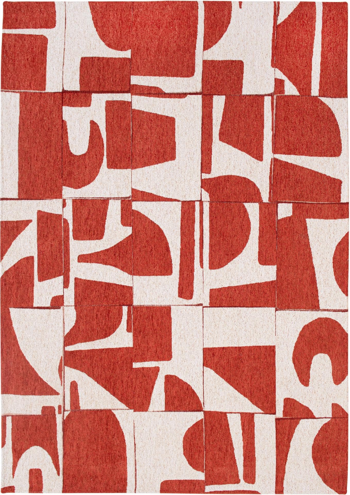 Rug Papercut Rust 200x280 cm red, Louis De Poortere