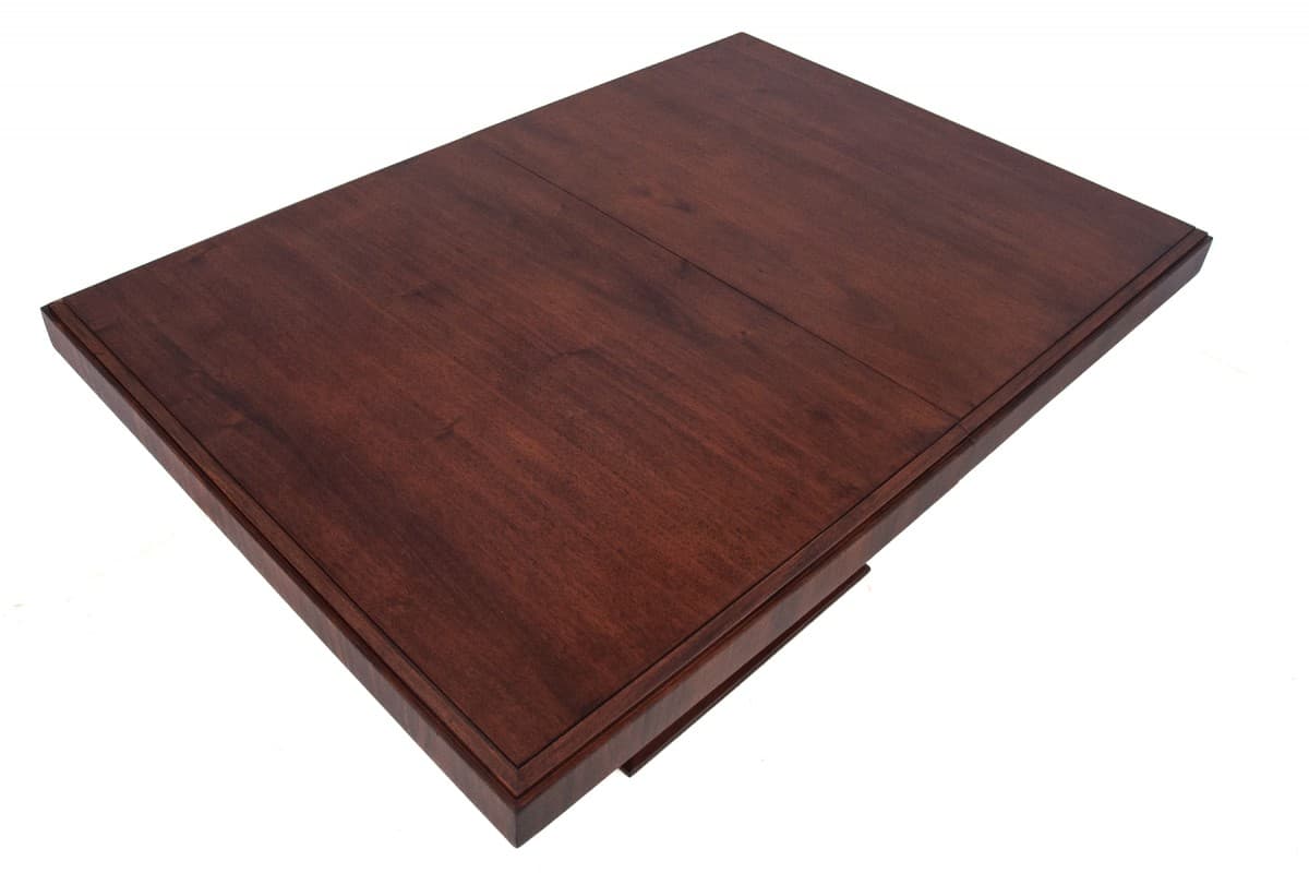 Orzechowy rozkładany stół z 6 krzesłami, proj. L. Majorelle, Francja, lata 60. - 49827