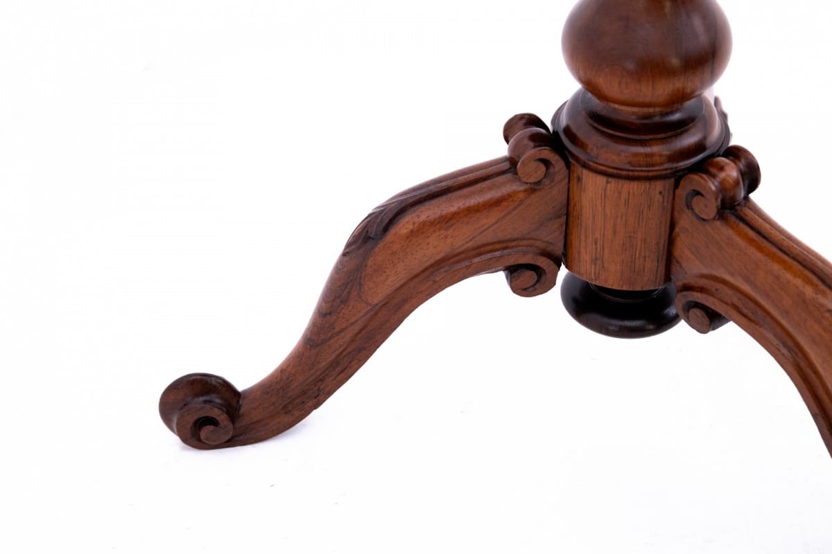 Ciemnobrązowy intarsjowany stolik, Francja, lata 80. XIX w. - 49921