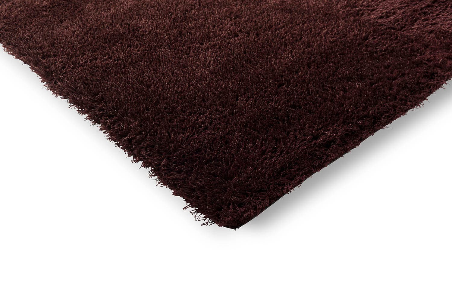 Maroon Wool Shaggy Rug, Netherlands, 2000s - 157623