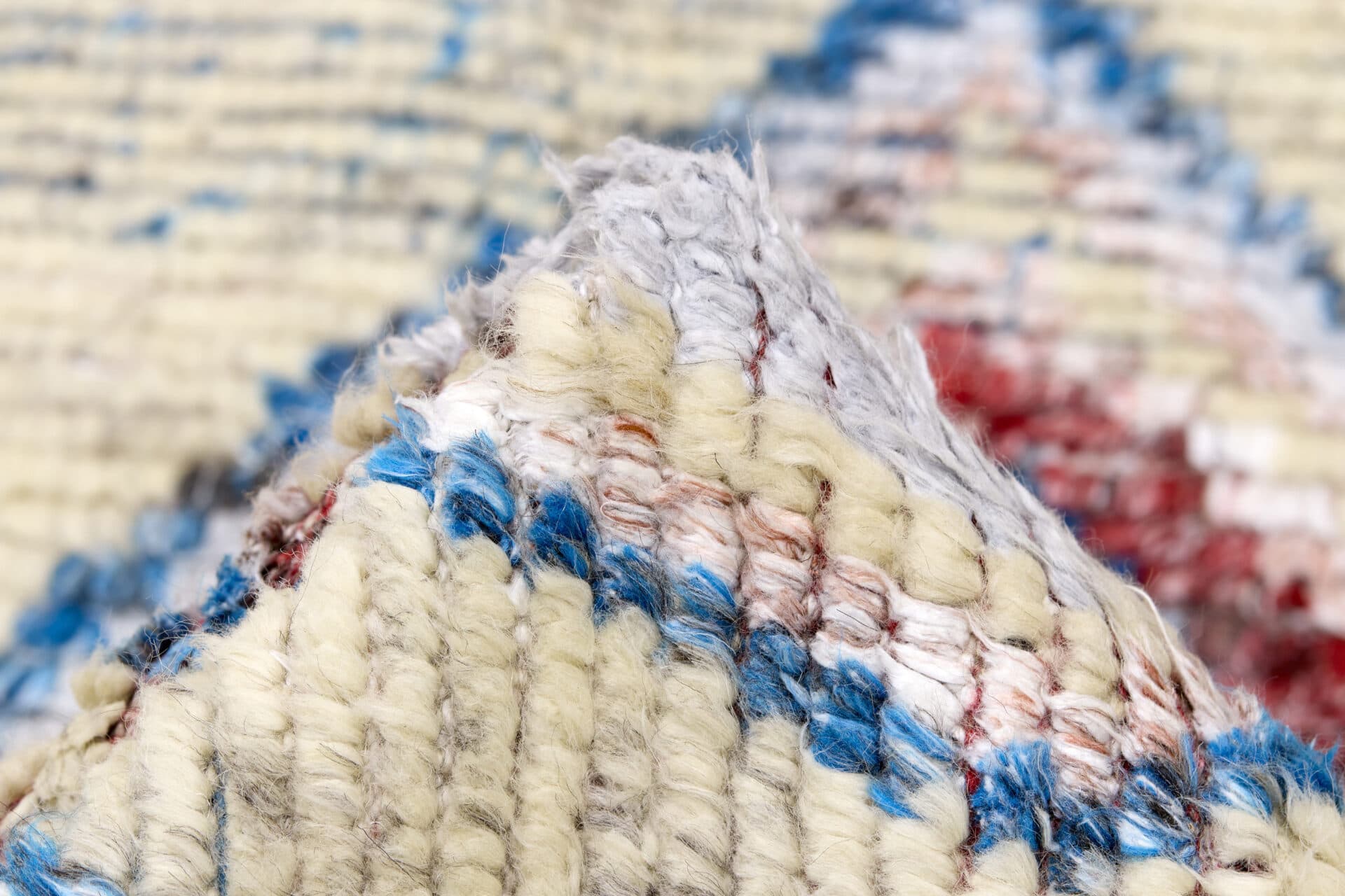 Dywan 170x240 cm, TRIBE IVORY RED, beżowy, czerwony, niebieski, wełna, Reza's - 54543