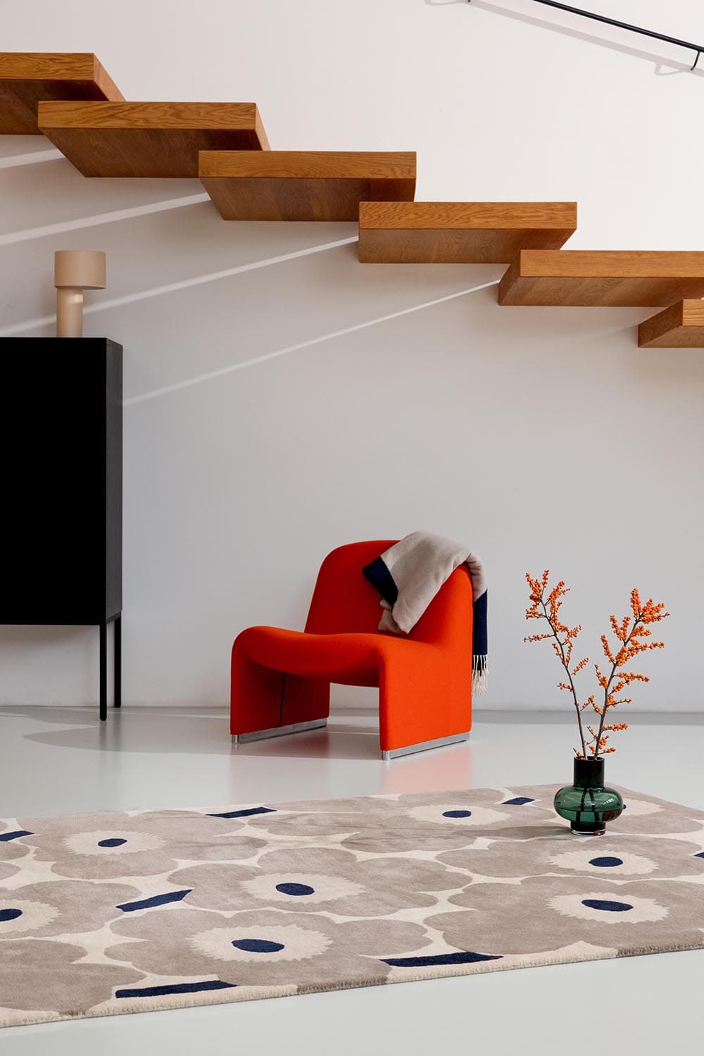 Dywan Unikko Greige 200x280 cm, beżowy, szary, wełna, Marimekko - 54356