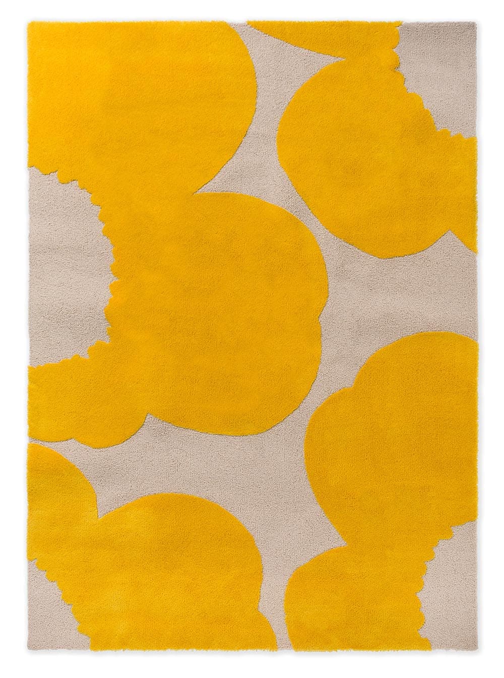 Rug ISO UNIKKO YELLOW 200x300 cm, yellow, beige, wool, Marimekko