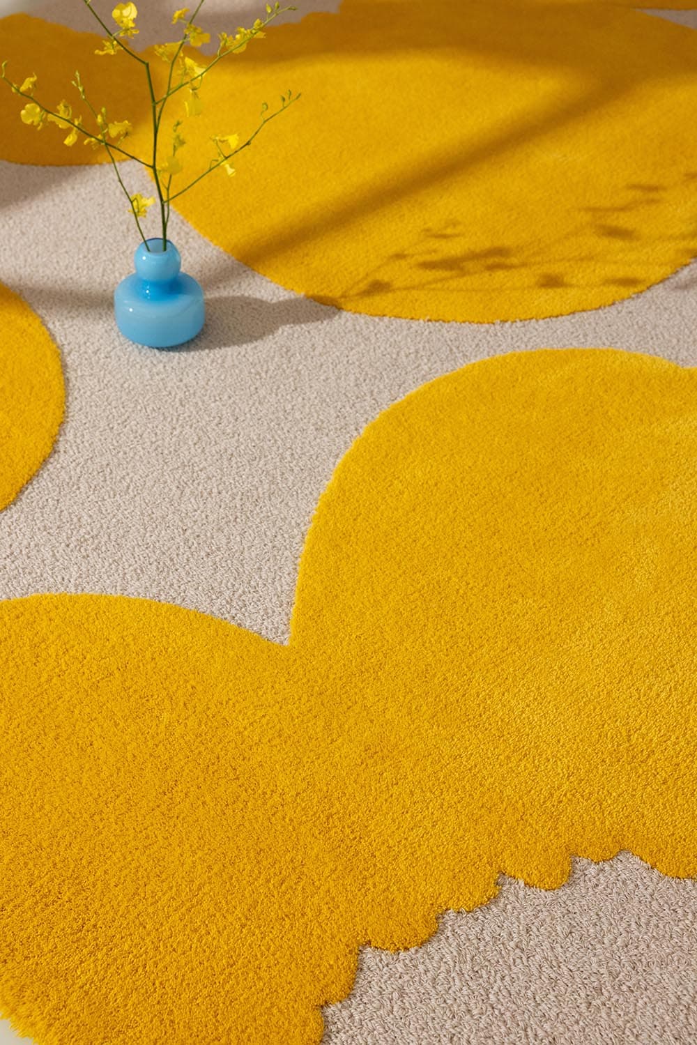 Rug ISO UNIKKO YELLOW 170x240 cm, yellow, beige, wool, Marimekko - 54308