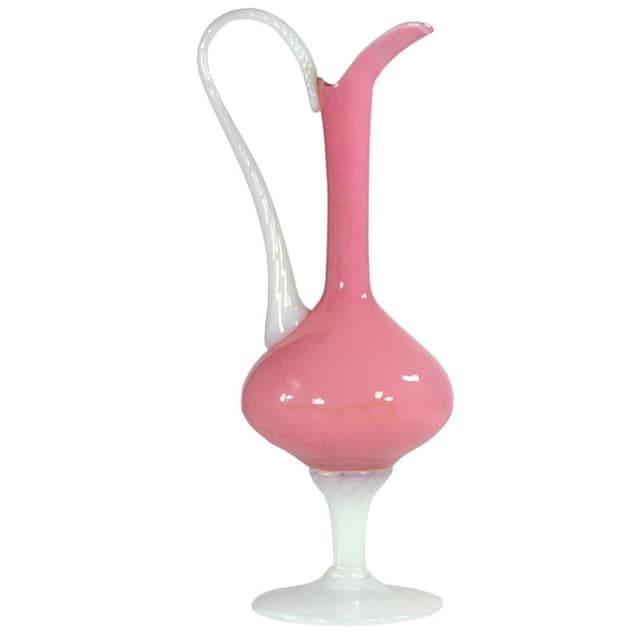 Różowa karafka szklana, Empoli, Włochy, lata 60. - WYMIARY