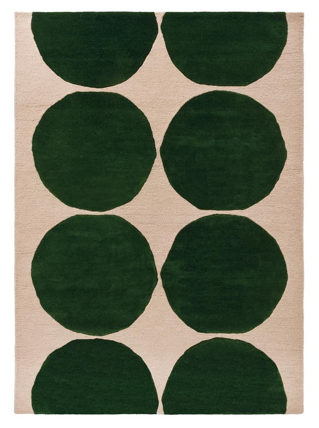 Rug ISOT KIVET GREEN 250x350 cm, beige, green, wool, Marimekko - DIMENSION