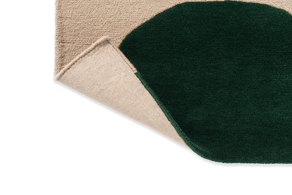 Rug ISOT KIVET GREEN 250x350 cm, beige, green, wool, Marimekko - 54246