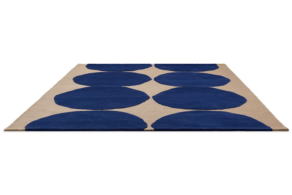 Rug ISOT KIVET BLUE 250x350 cm, beige, blue, wool, Marimekko - 54234