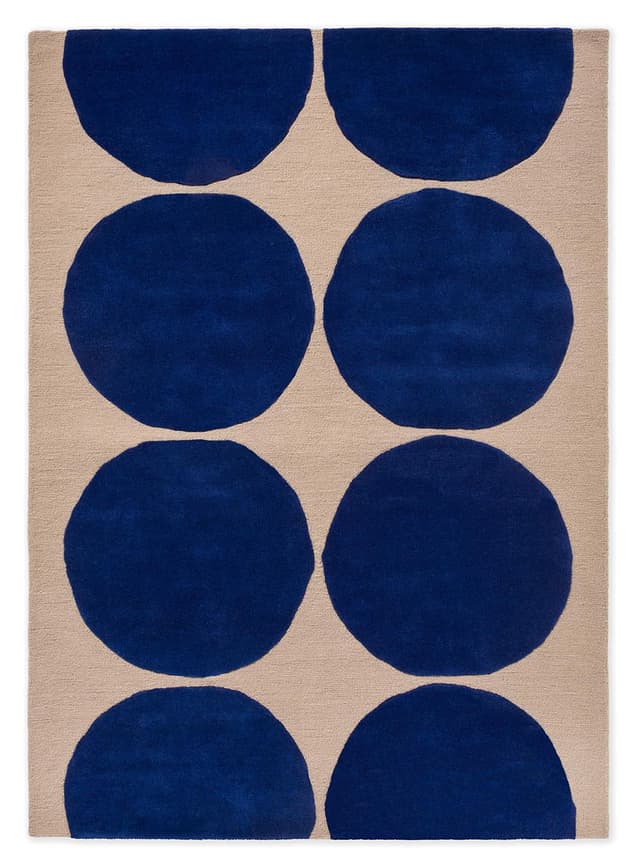 Rug ISOT KIVET BLUE 140x200 cm, beige, blue, wool, Marimekko - DIMENSION